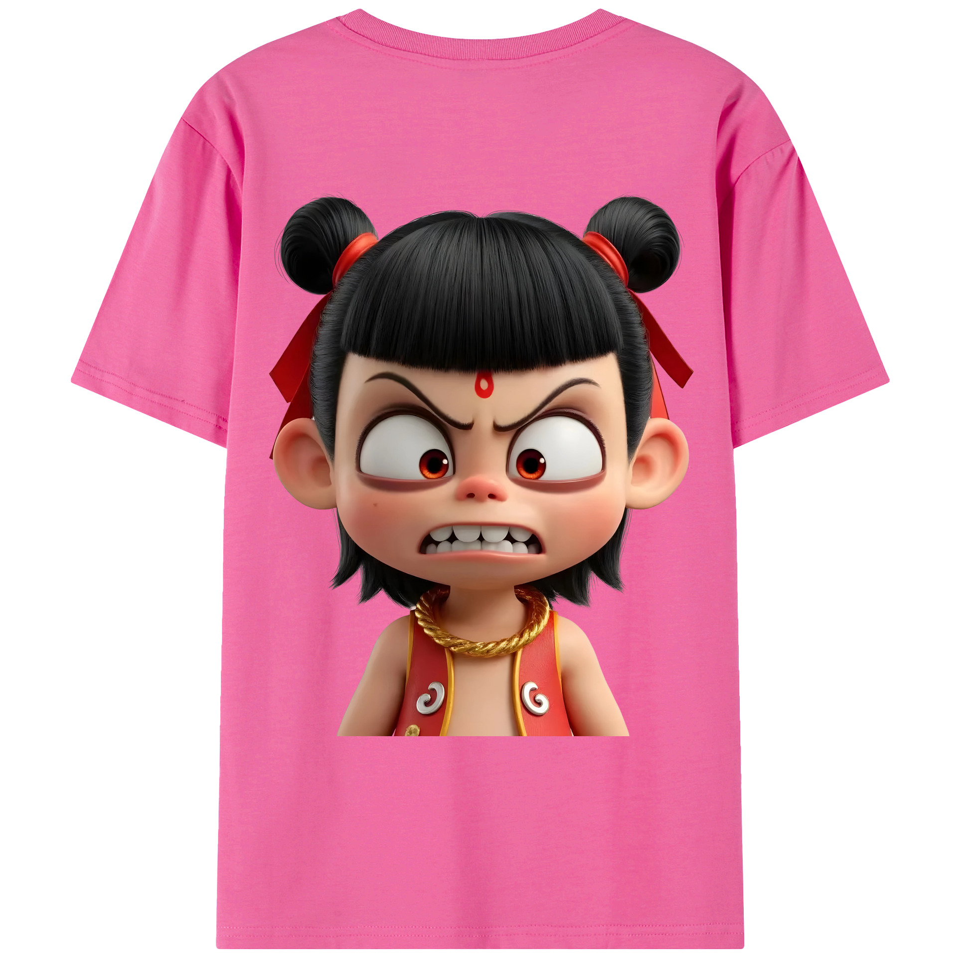 （画像用） Ne Zha 2 ナタ 魔童の大暴れ レディース半袖Tシャツ(バックプリント)